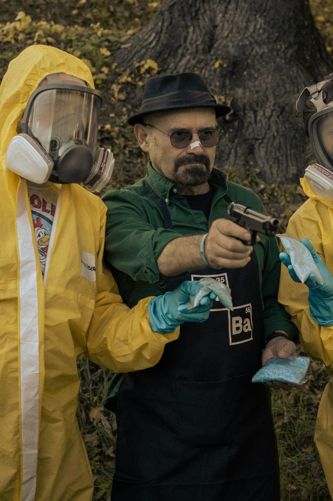 detective examining crime scene